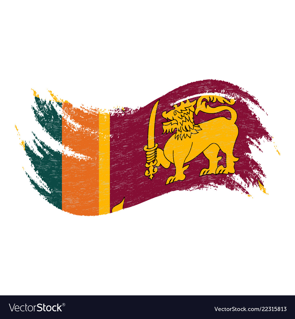 National flag sri lanka designed using brush Vector Image