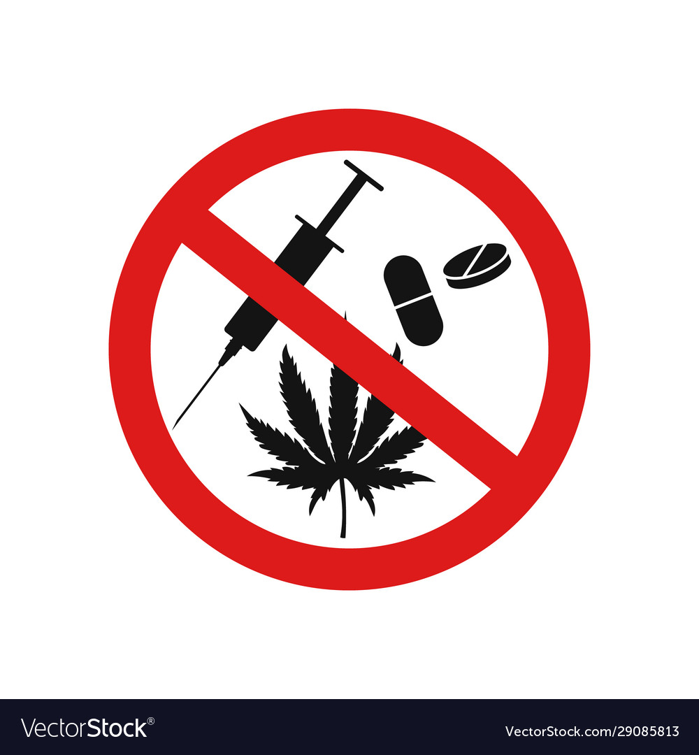 No drugs icon flat design