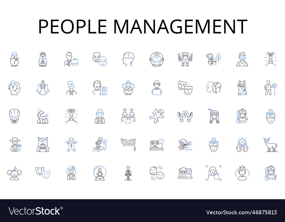 People management line icons collection