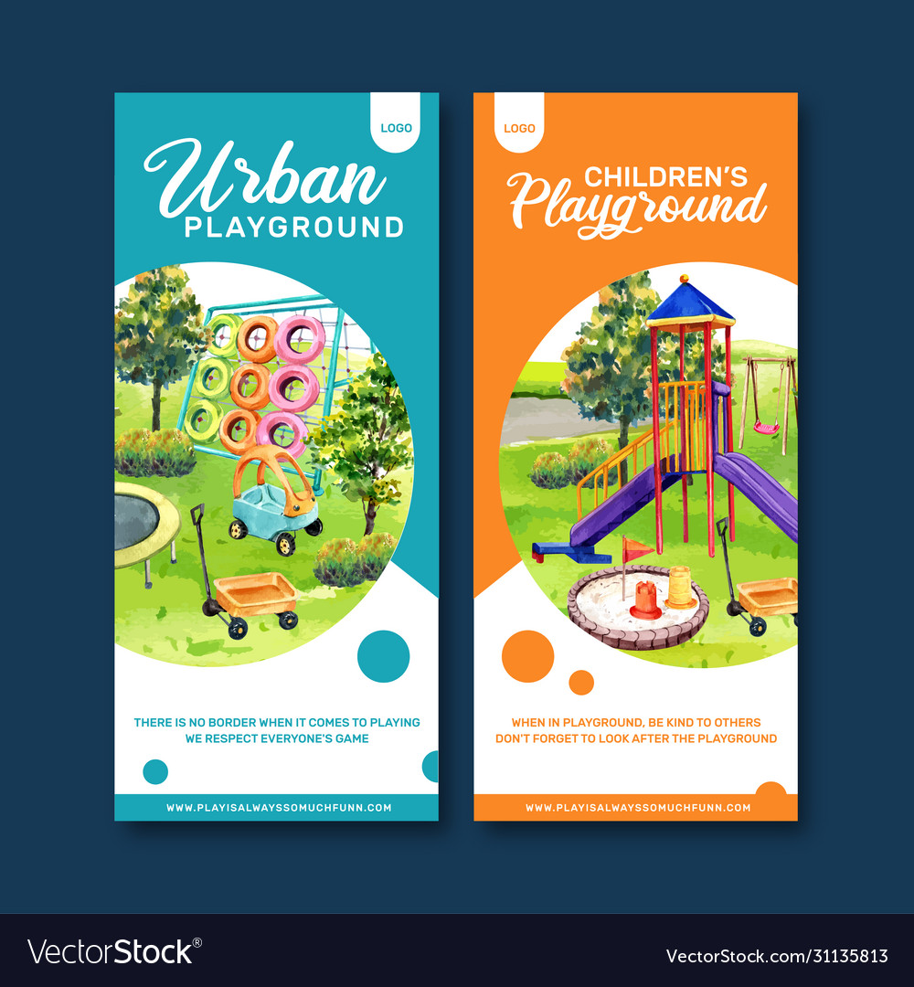 Playground flyer design with watercolor Royalty Free Vector Playground flyer design with watercolor Royalty Free Vector