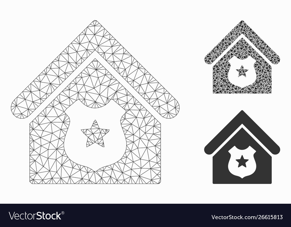 Police office mesh carcass model vector image Police office mesh carcass model