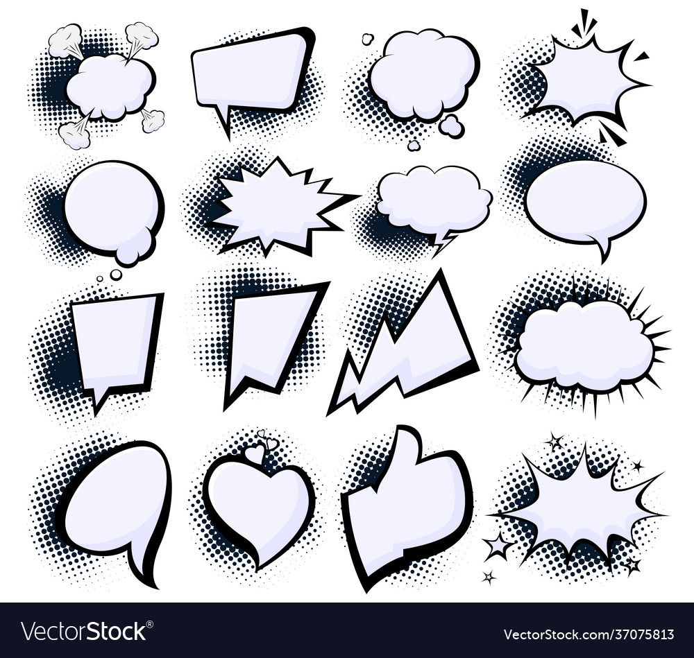 Retro comic splashes explosions exclamations vector image Retro comic splashes explosions exclamations