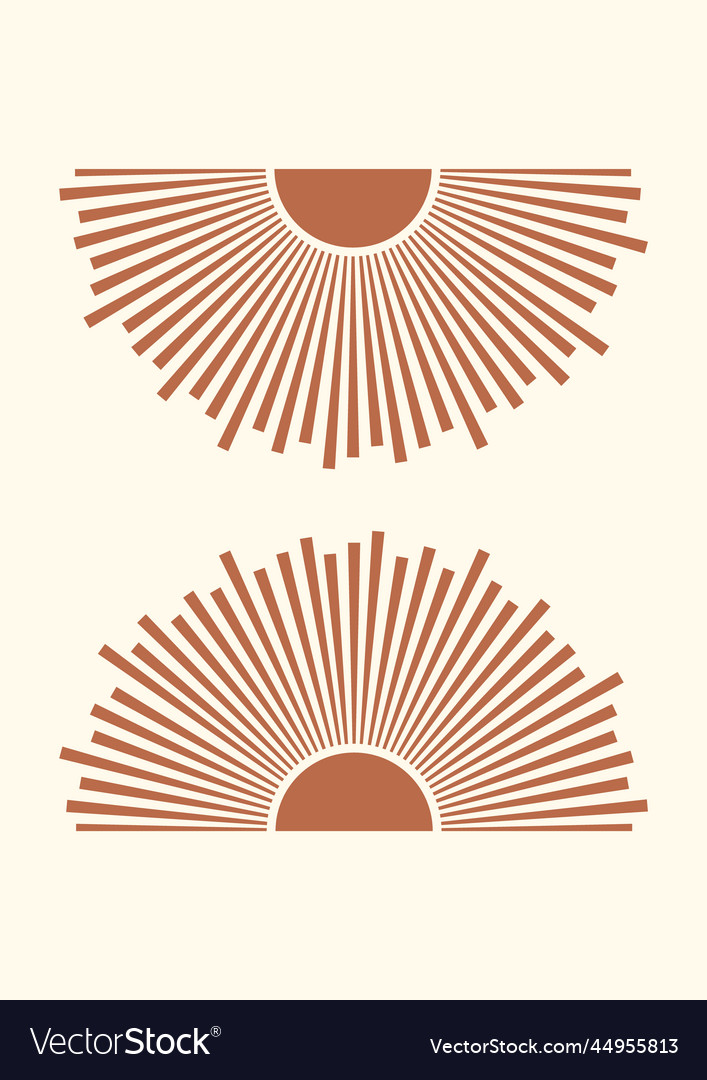 Retro sun print boho minimalist printable wall art