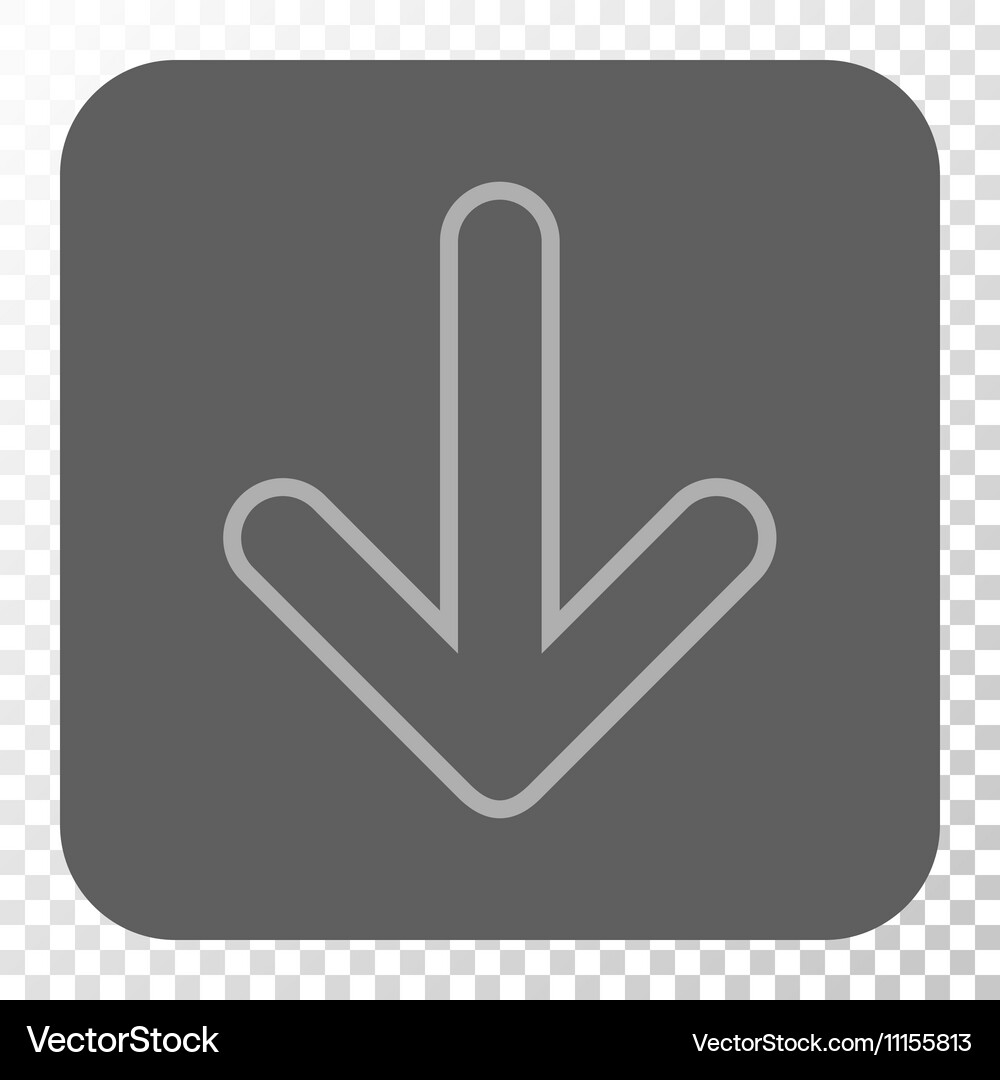Rounded arrow down square button Royalty Free Vector Image