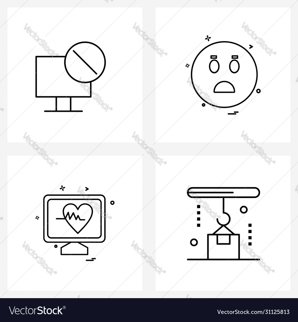 Set 4 ui icons and symbols for block heart