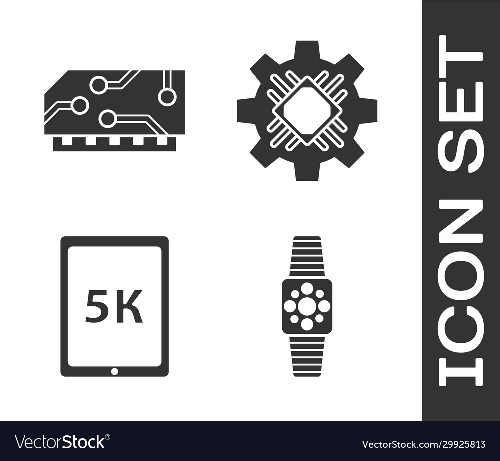Set smartwatch ram random access memory tablet vector image Set smartwatch ram random access memory tablet
