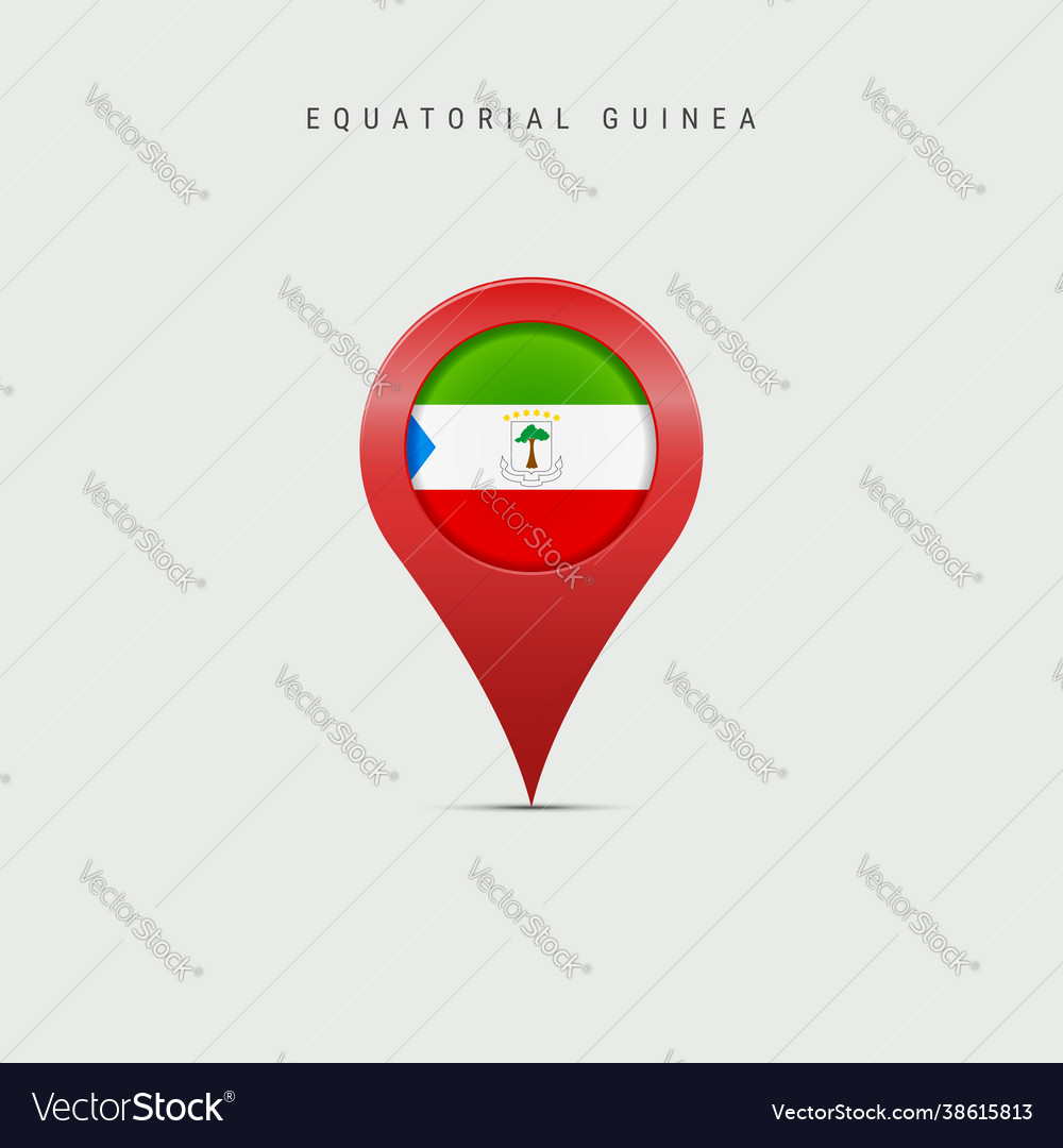 Teardrop map marker with flag equatorial guinea vector image Teardrop map marker with flag equatorial guinea