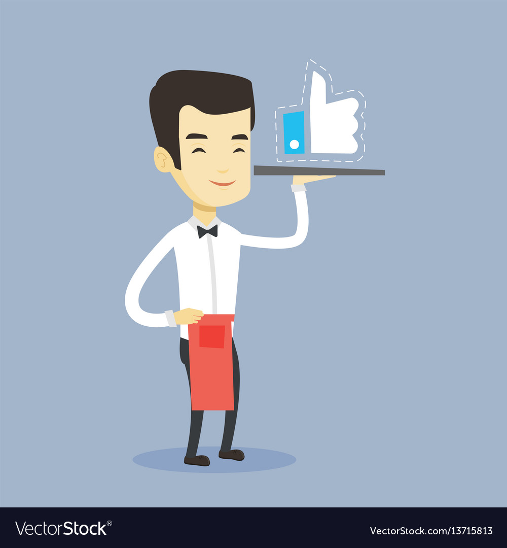 Waiter with like button