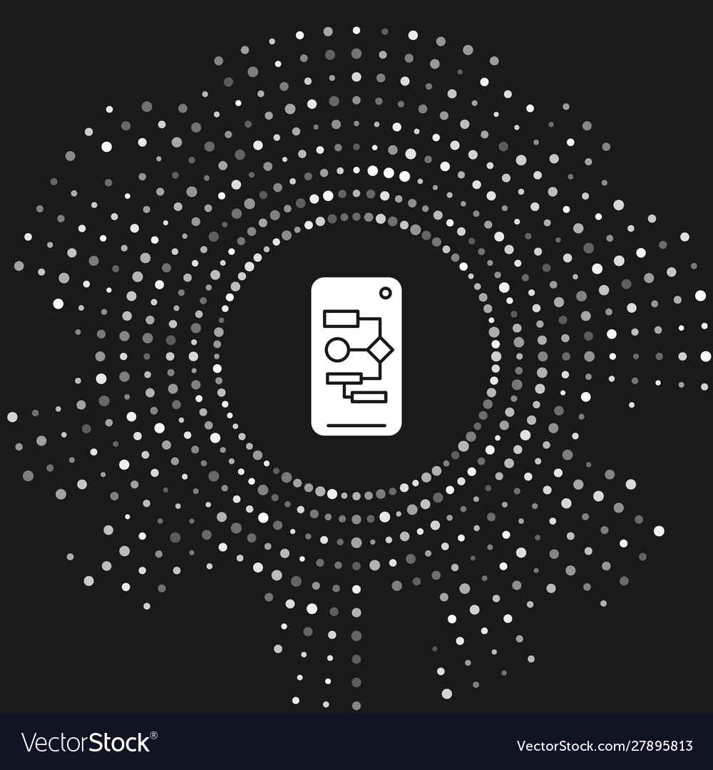 White algorithm icon isolated on grey background vector image White algorithm icon isolated on grey background