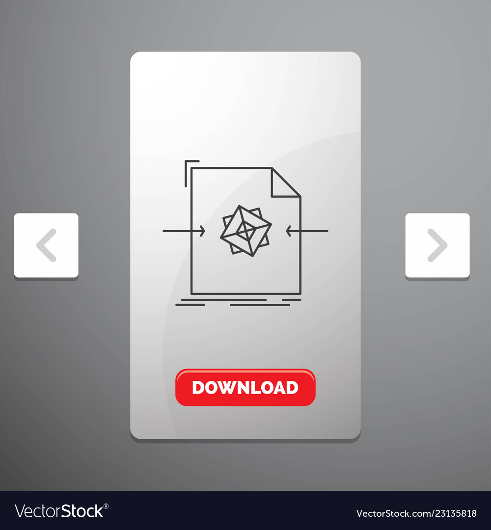 3d document file object processing line icon vector image 3d document file object processing line icon