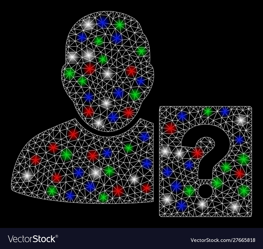 Bright mesh network user status question vector image Bright mesh network user status question