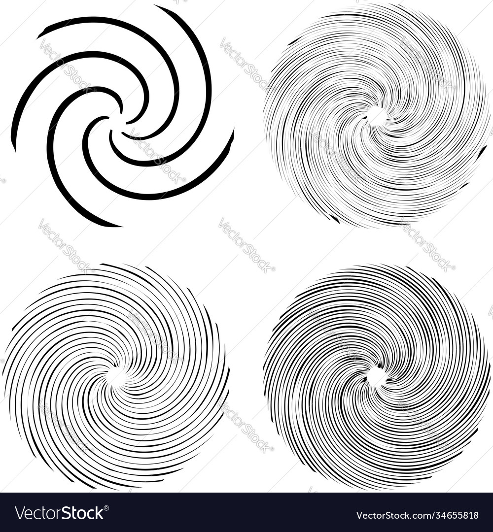 Circular spiral swirl twirl design element