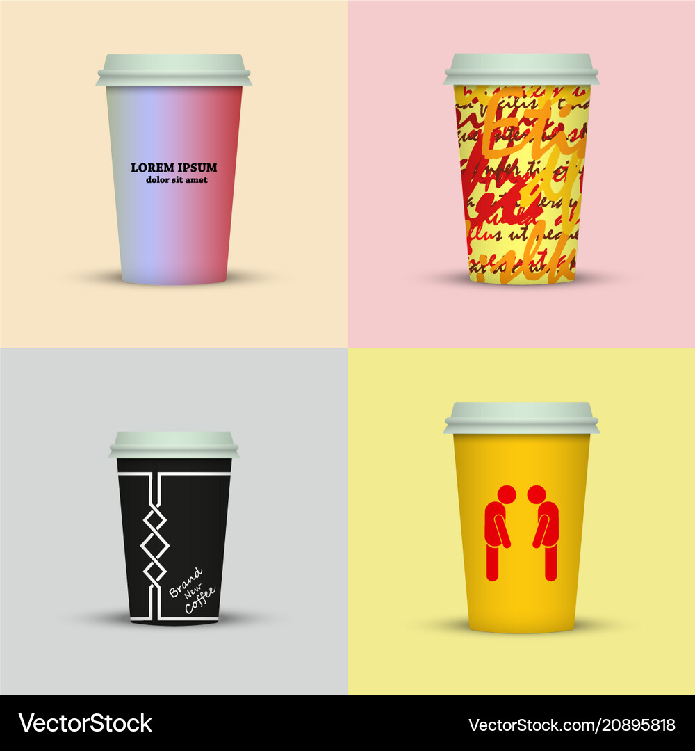 Coffee cup to go cups set collection Royalty Free Vector