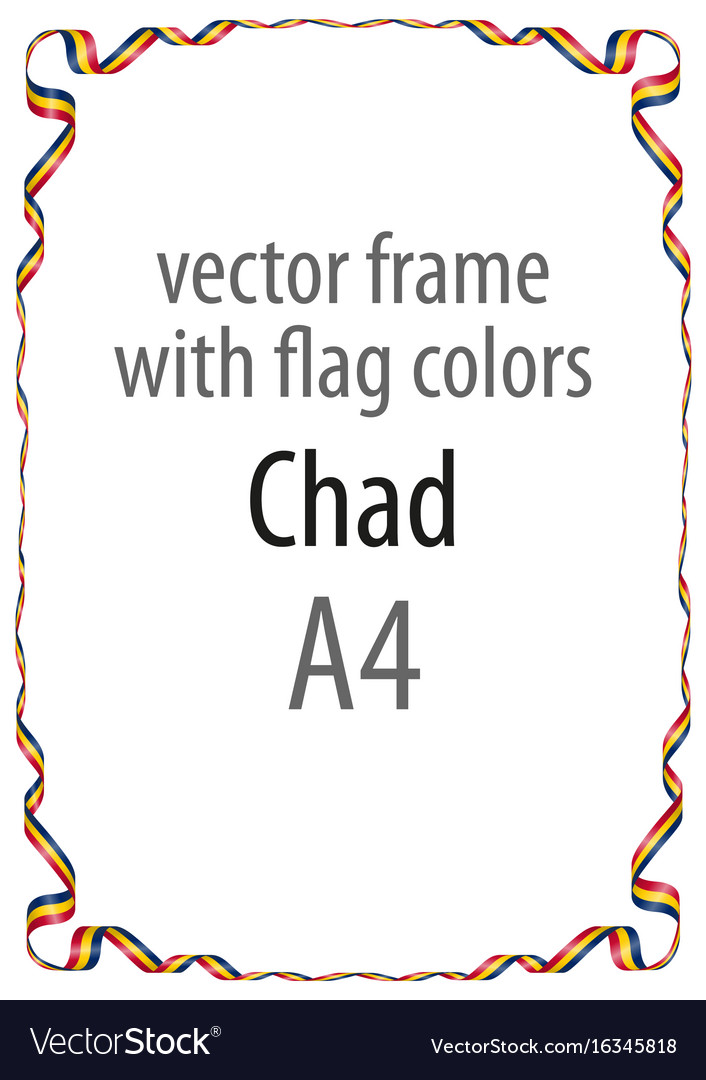 Frame and border of ribbon with the colors