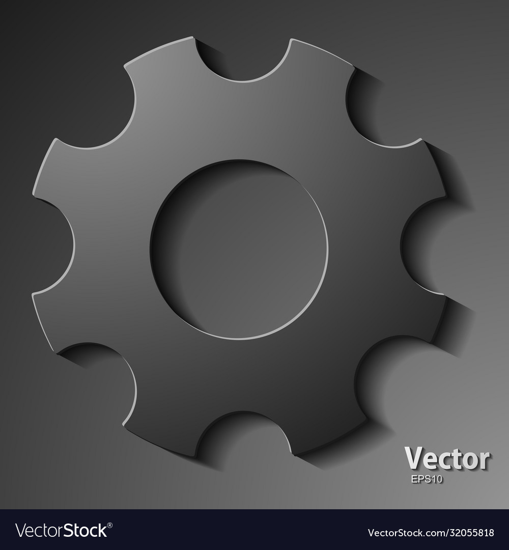 Gear icon with place for your text Royalty Free Vector Image