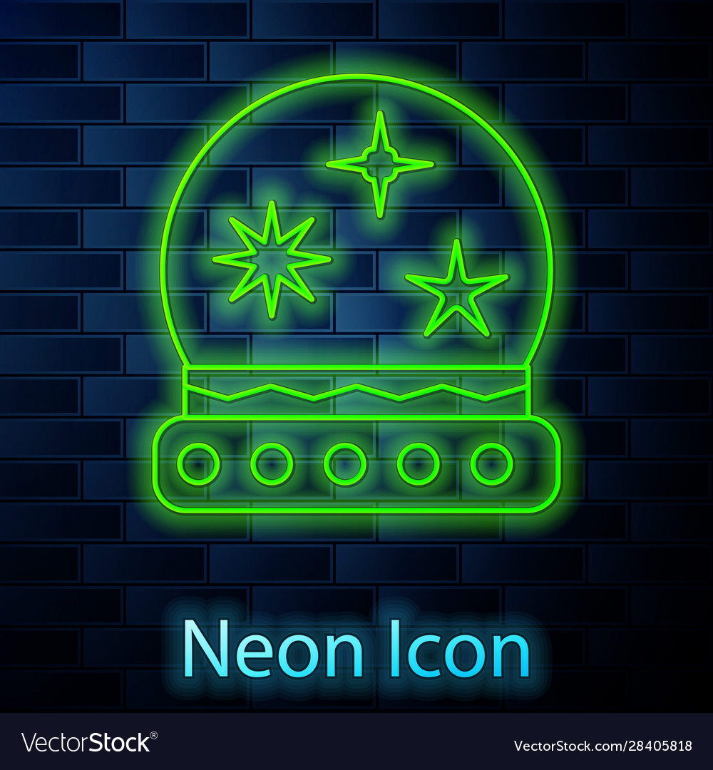 Glowing neon line magic ball icon isolated