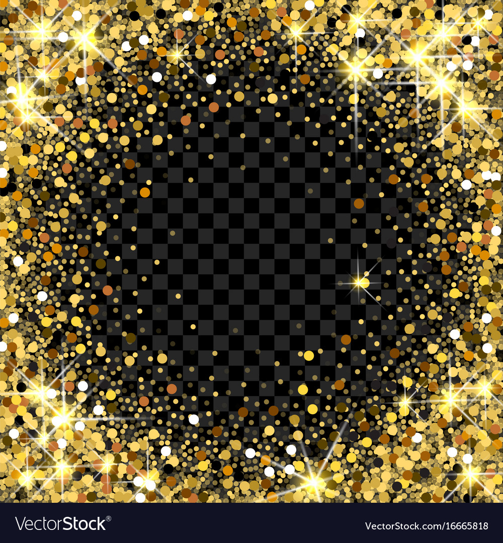 Gold glitter frame with empty space for text