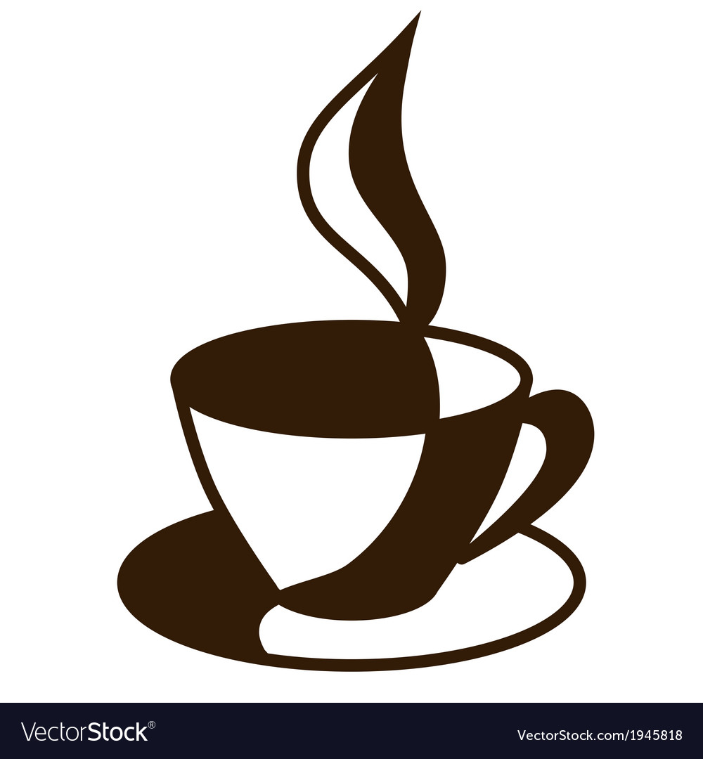 Graphic cup of coffee tea Royalty Free Vector Image