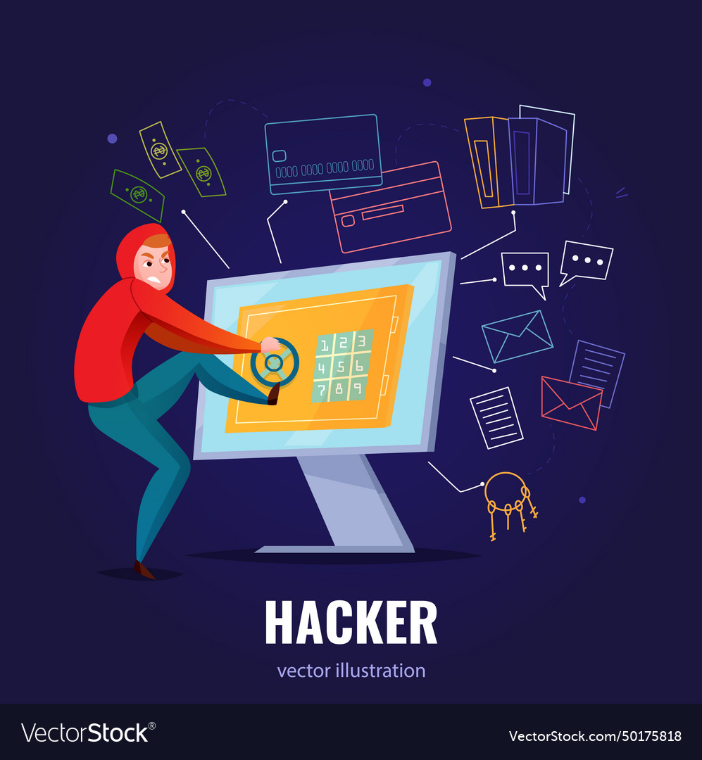 Hacker safe composition vector image Hacker safe composition
