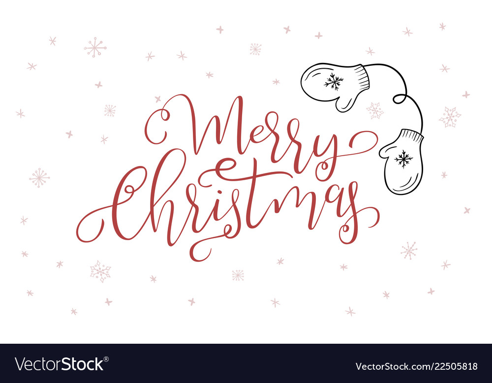 Hand lettering greeting merry christmas