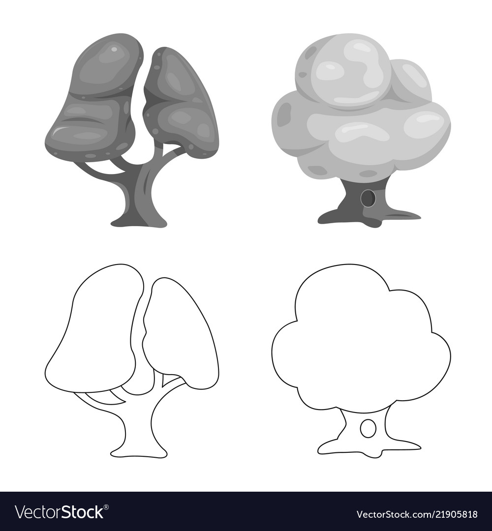Isolated object of tree and nature sign set