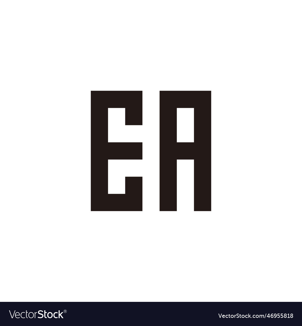 Letter Ea Square Geometric Symbol Simple Logo Vector Image