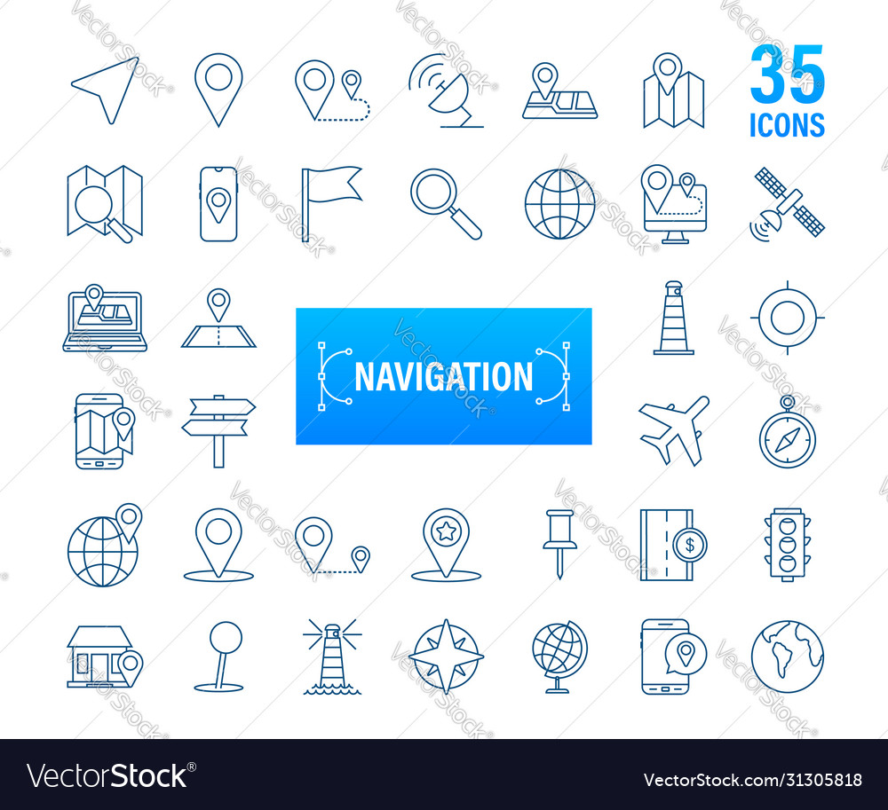 Navigation & Map Icon Set