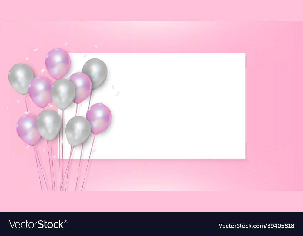 Pink and white balloons on empty