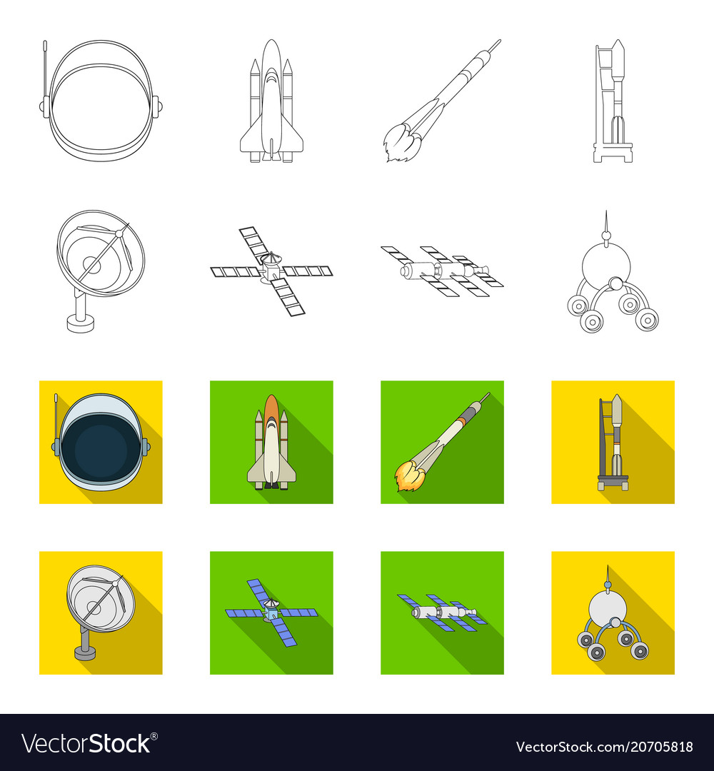 Radio radar docking in space spacecraft lunokhod Vector Image