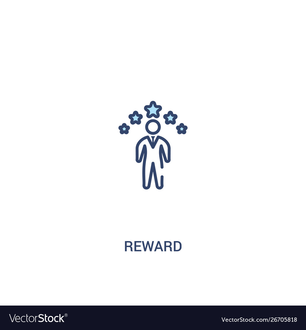 Reward concept 2 colored icon simple line element Vector Image Reward concept 2 colored icon simple line element