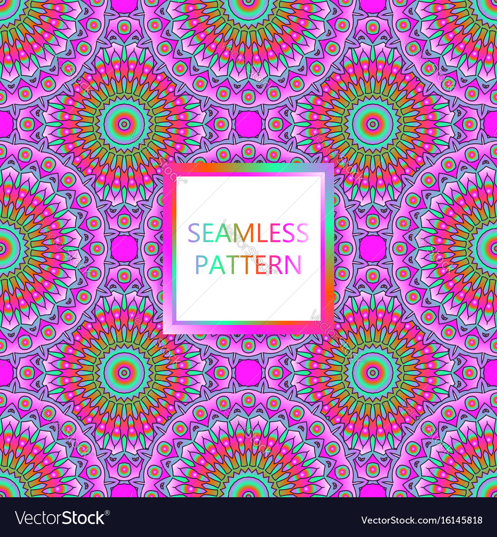 Seamless pattern design mandala round elements