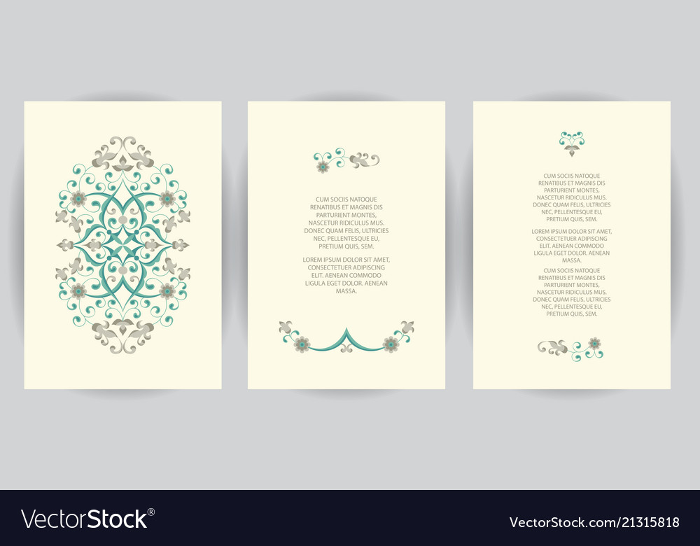 Set ornate element design template vector image Set ornate element design template