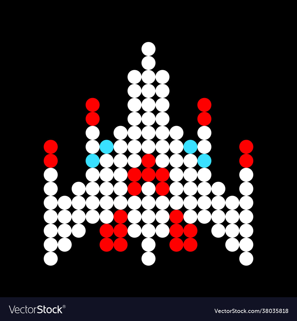 Raumschiff Muster Punkte Pixel Bild vector image Raumschiff Muster Punkte Pixel Bild