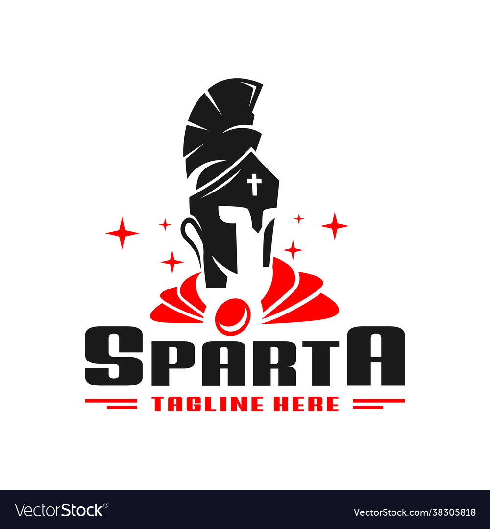 Spartan fighter logo design vector image Spartan fighter logo design