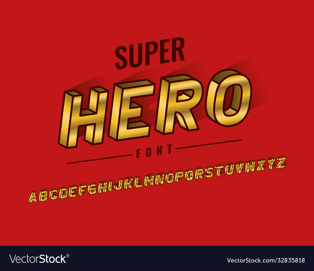 Super hero font and alphabet design