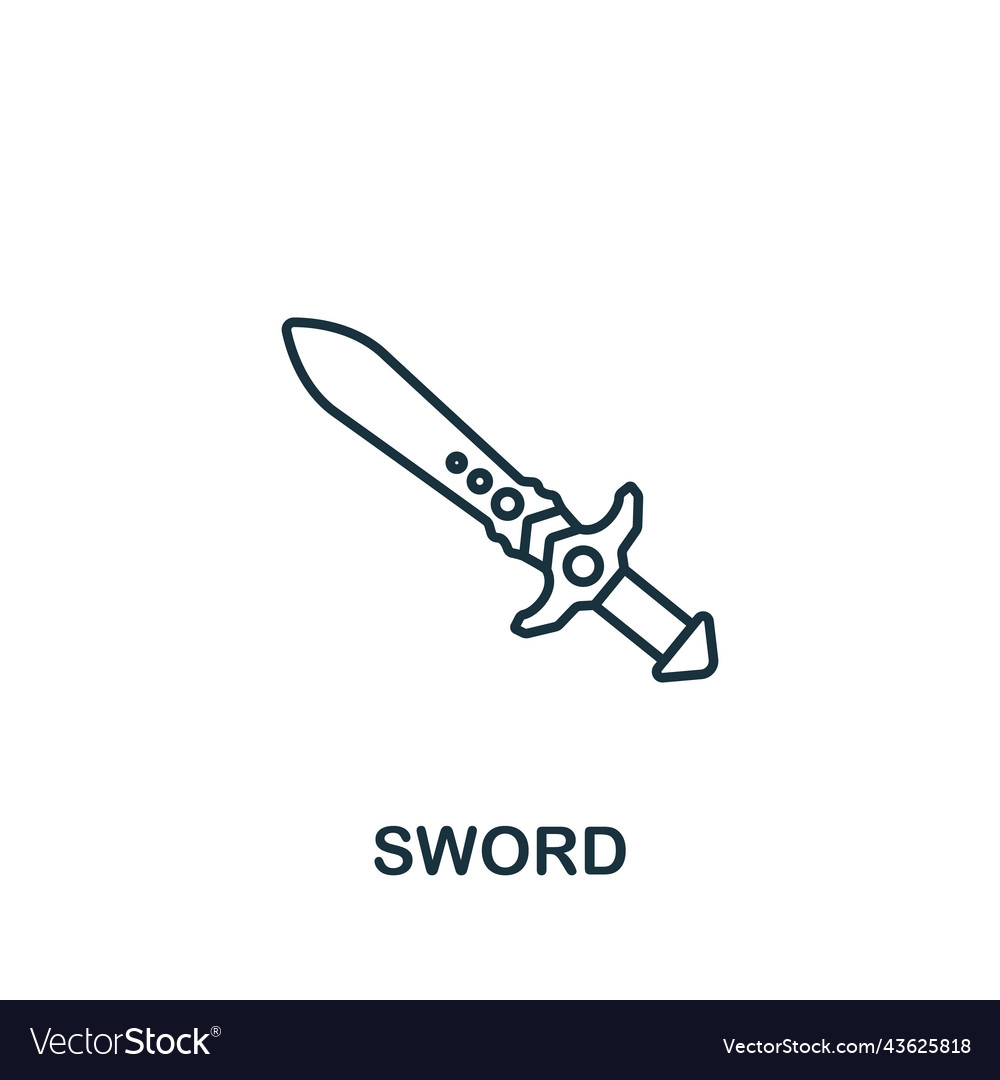 Sword icon monochrome simple line game element