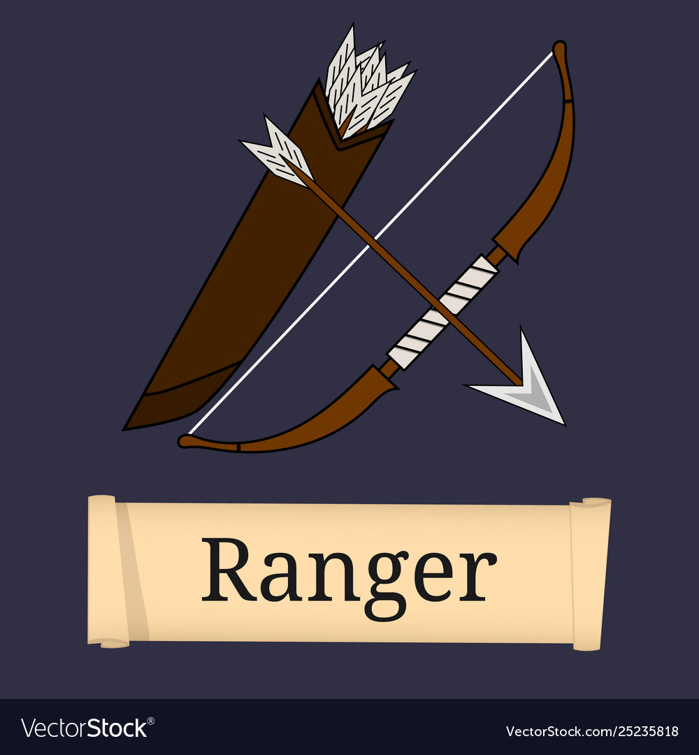 Template game character class ranger vector image Template game character class ranger