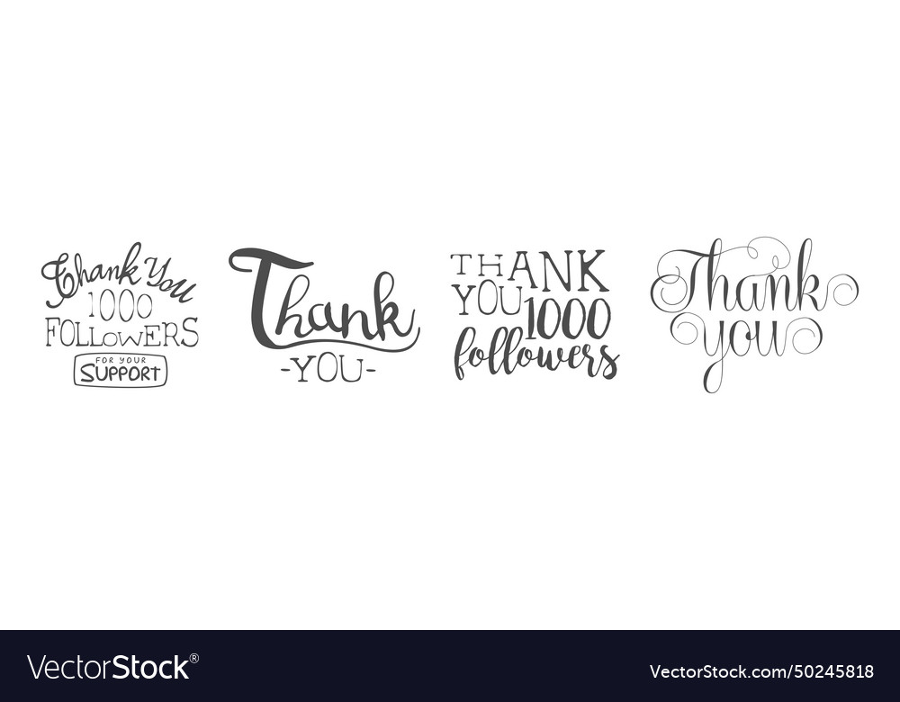 Thank you lettering and typography inscription vector image Thank you lettering and typography inscription
