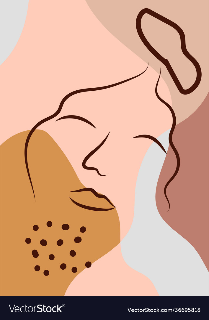 Womans face continuous line art abstract Vector Image Womans face continuous line art abstract