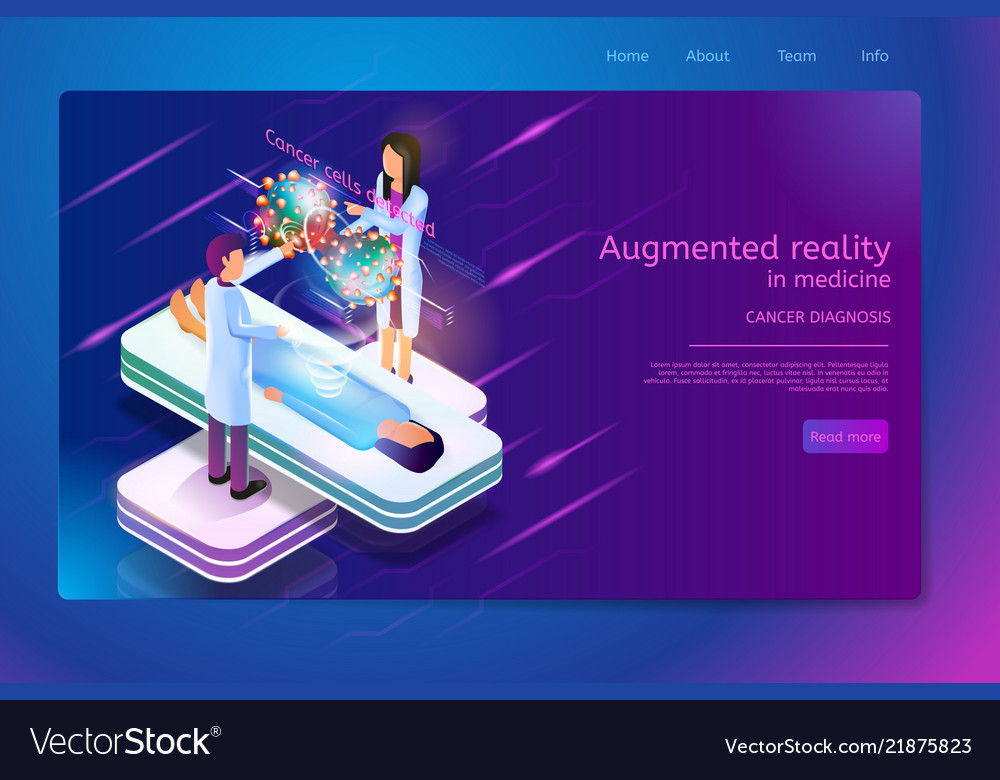 Augmented Reality In Cancer Diagnostic Web Banner Vector Image
