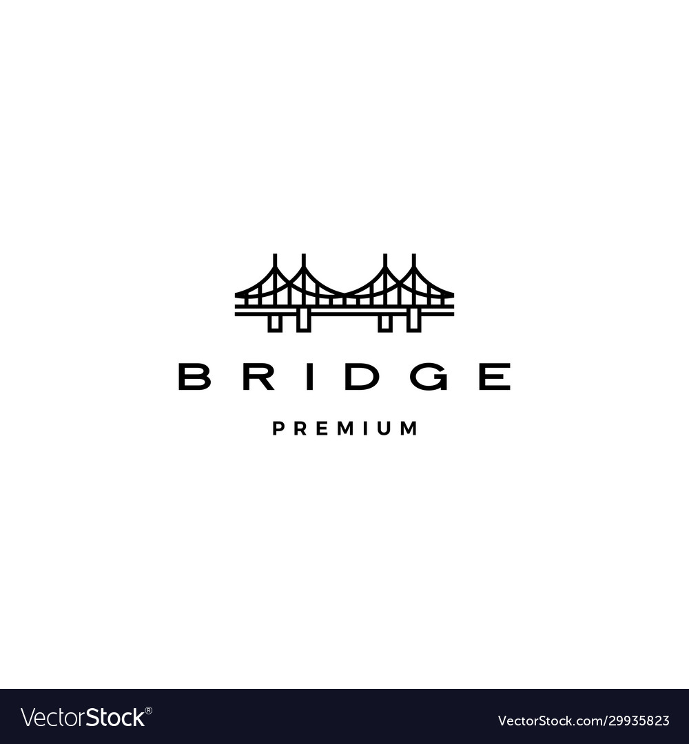 Brücke Logo Symbol Linie Umriss Monoline