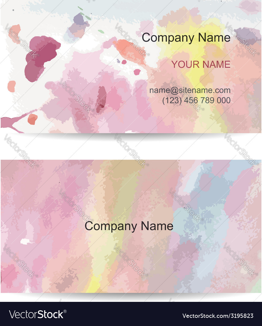 business card template for your design watercolor watercolors business cards