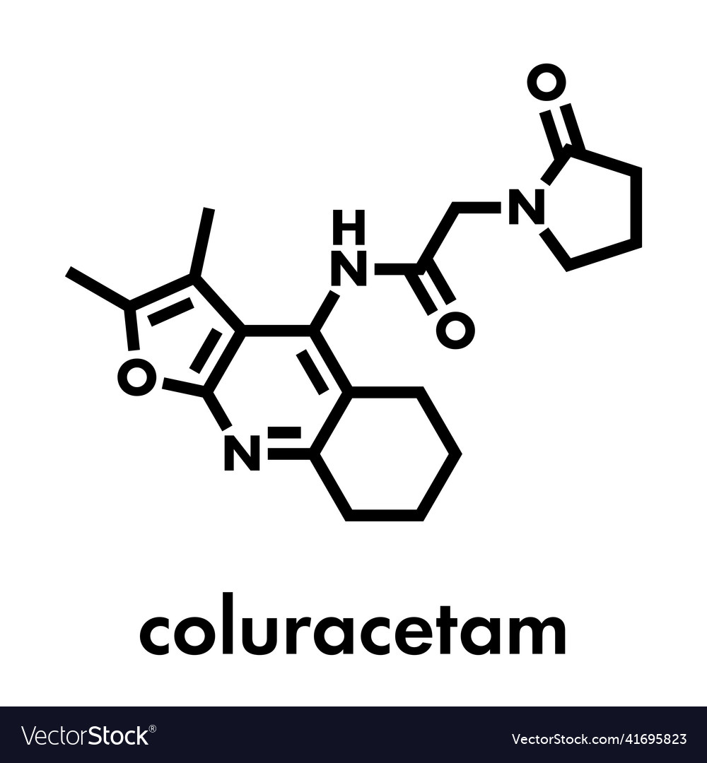 Coluracetam nootropic drug molecule skeletal