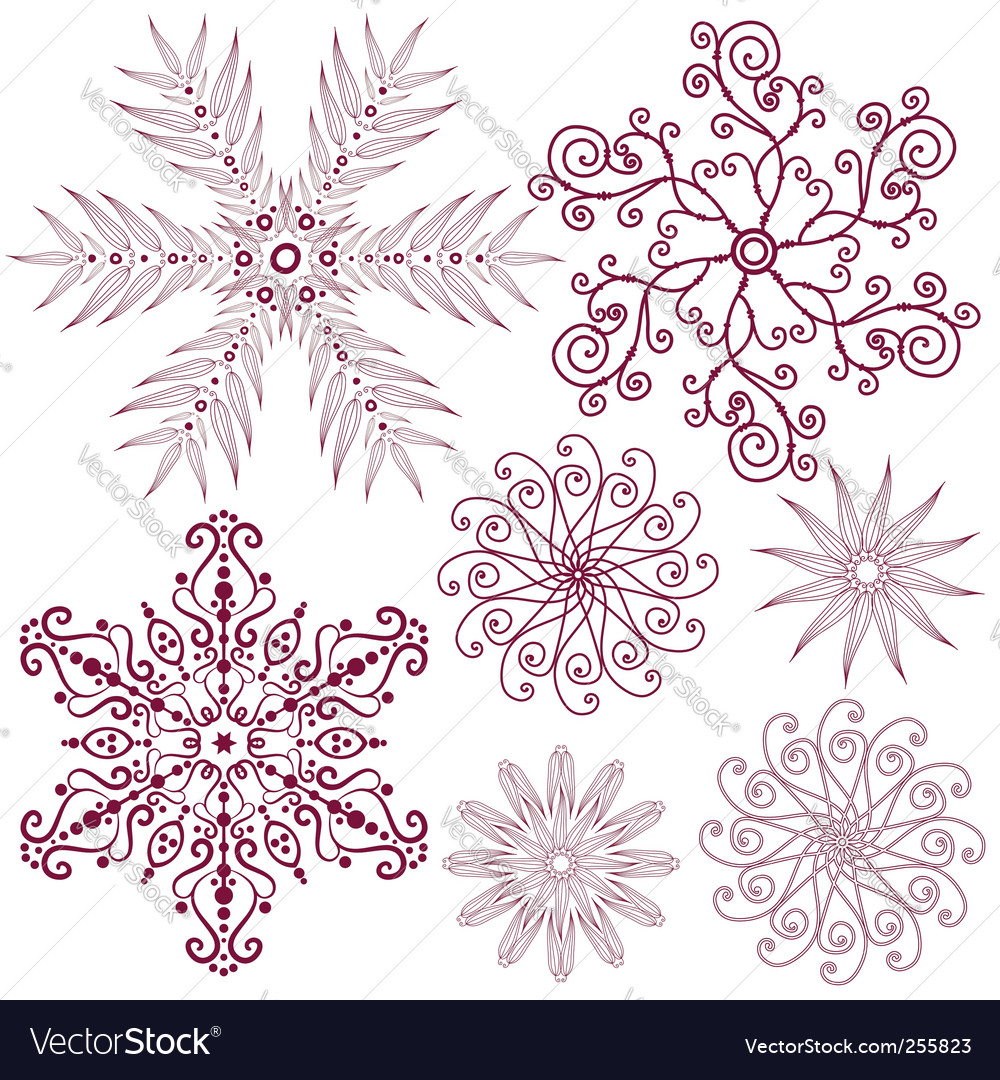 Dark Violet Snowflake Set