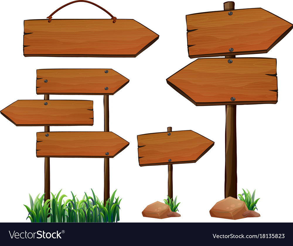 Different design wooden signs Royalty Free Vector Image