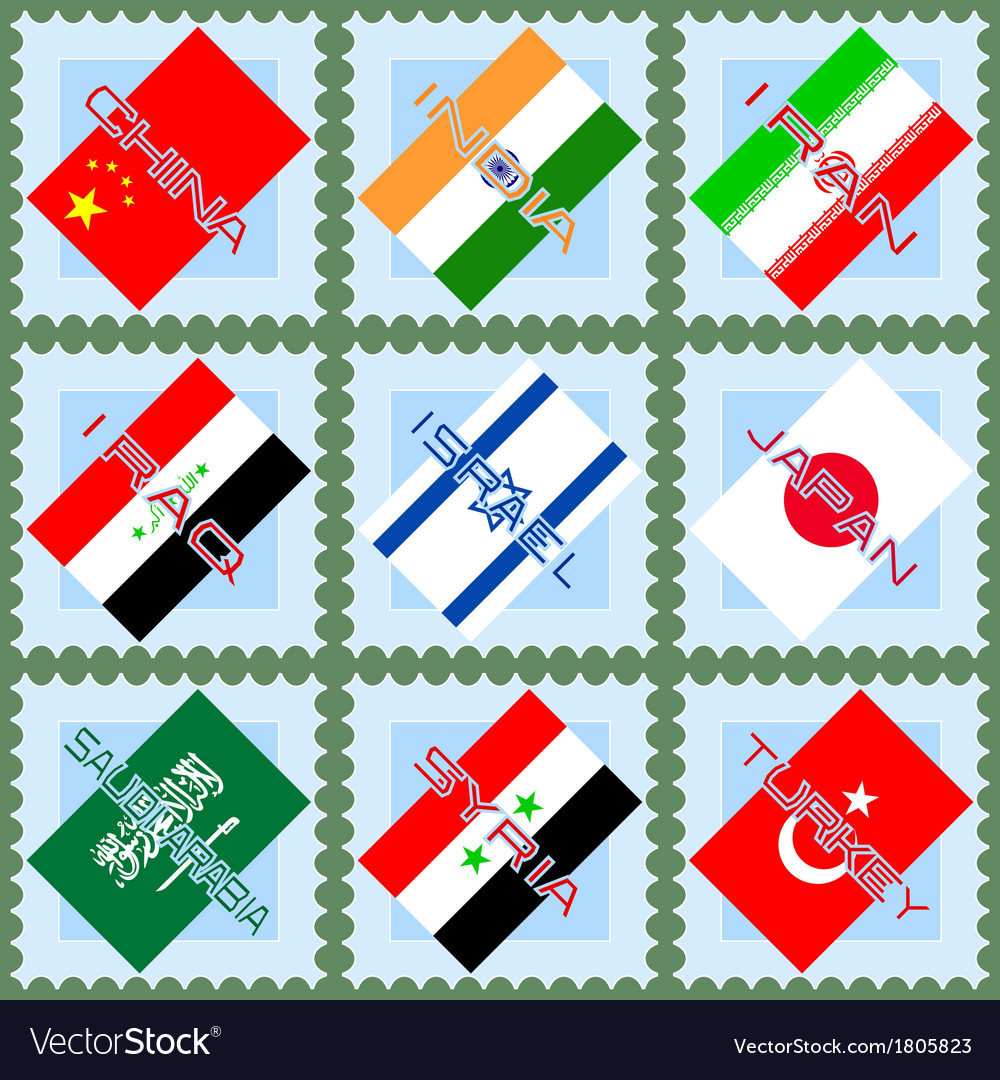 Flaggen der Länder Asien