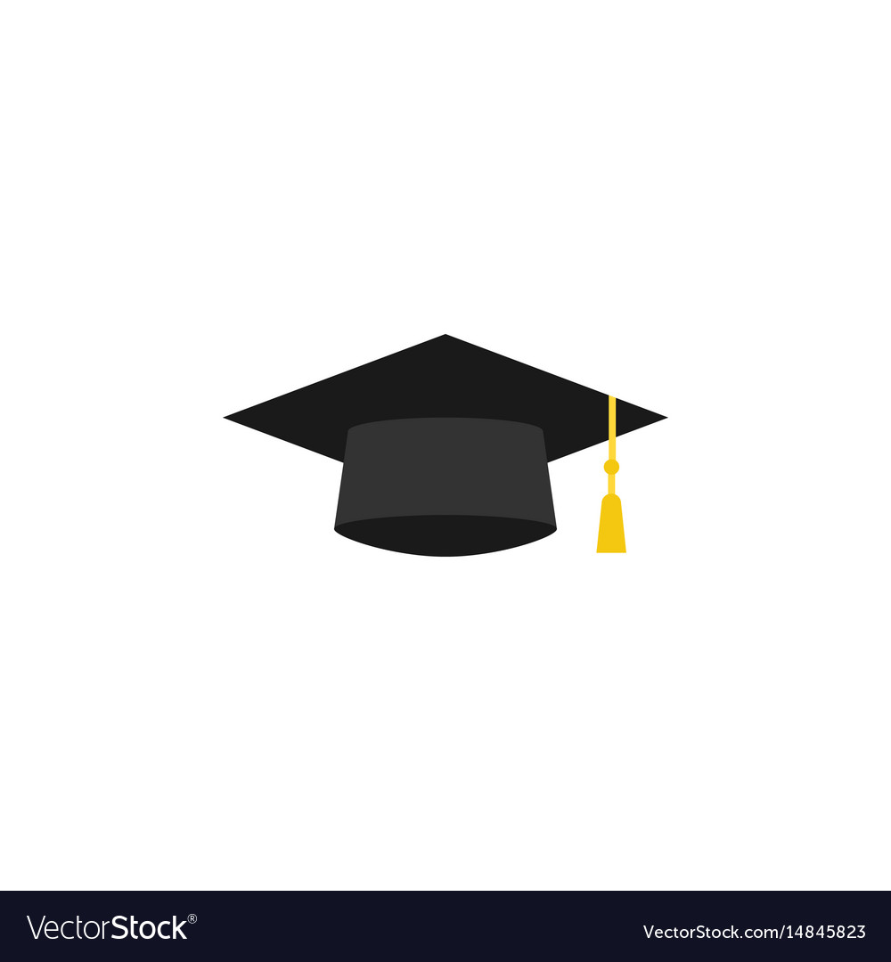 Download Graduation cap flat icon education high school Vector Image