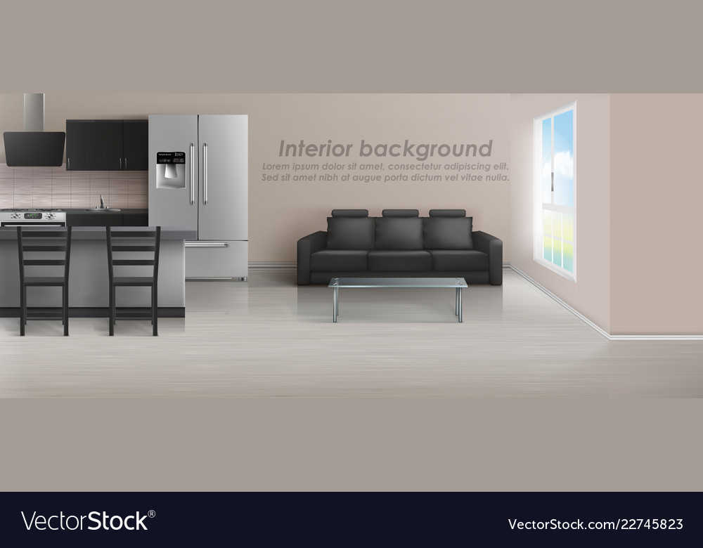 Interior mockup of studio apartment