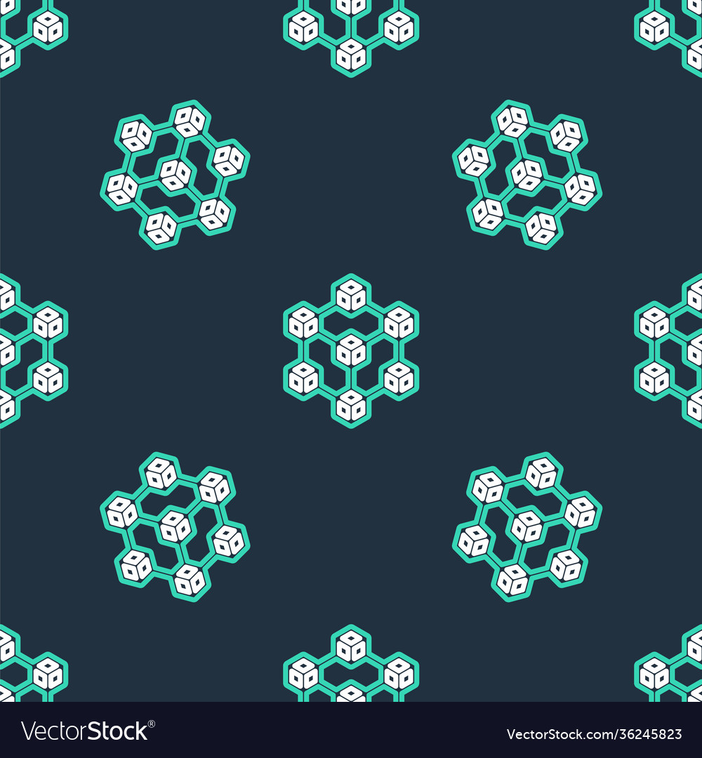 Line blockchain technology icon isolated seamless vector image Line blockchain technology icon isolated seamless