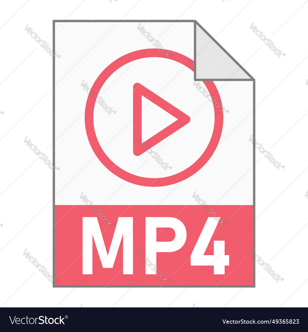 Modern flat design of mp4 file icon for web vector image Modern flat design of mp4 file icon for web